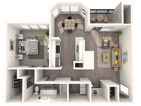 a floor plan of a 3 bedroom apartment